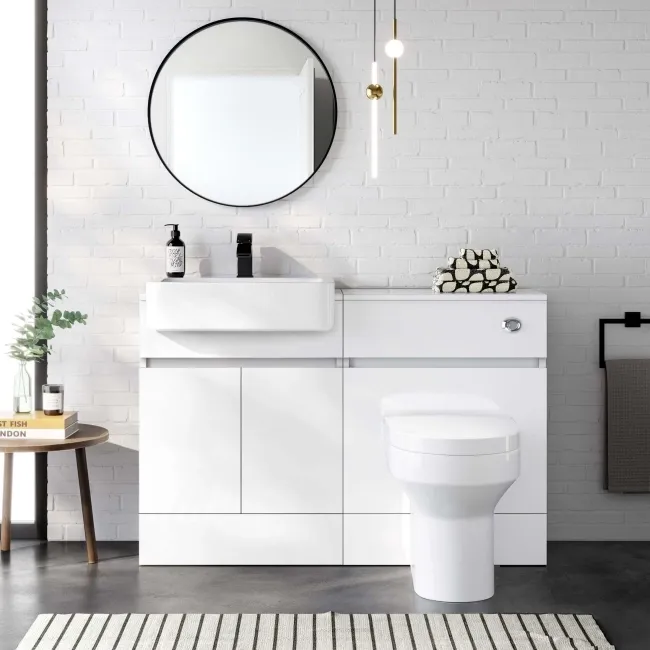 Foster Gloss White Back To Wall Unit and Denver Toilet