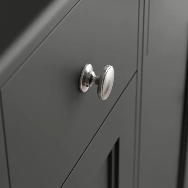 Monaco Graphite Grey Combination Vanity Basin and Hudson Toilet with Wooden Seat 1500mm