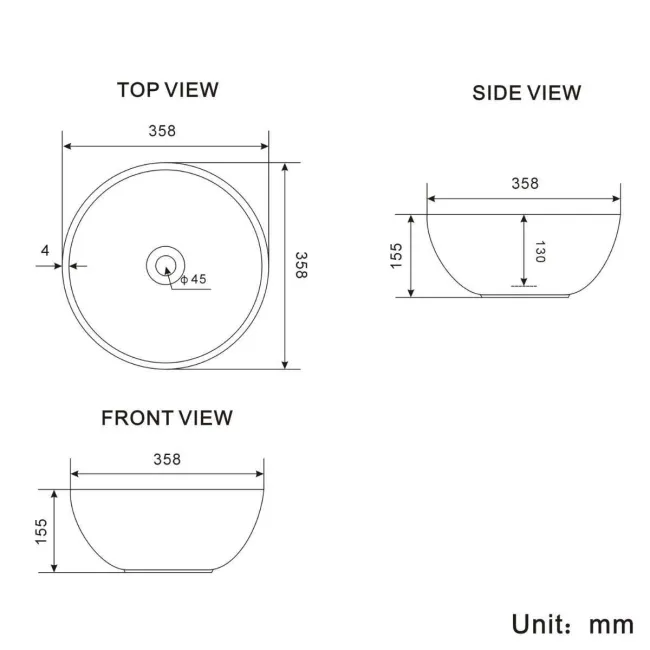 Lucia Graphite Grey Vanity with Oak Effect Top & Round Counter Top Basin 840mm - Brushed Brass Accents