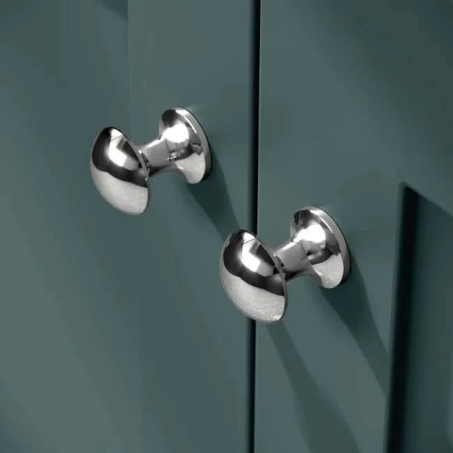 Capri Mystic Green Basin Vanity and Back To Wall Unit 1350mm (Excludes Toilet) - Chrome Handles