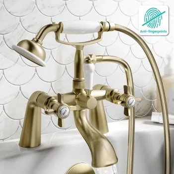 Nairn Traditional Brushed Brass Bath Shower Mixer Tap