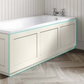 Traditional Linen White Wooden Bath Front Panel 1700mm
