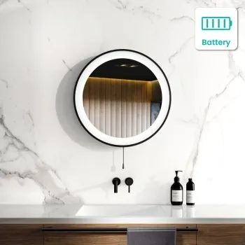 Mollie Battery Operated Black Framed Illuminated LED Mirror 500mm