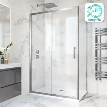 Hamburg Easy Clean 8mm Sliding Shower Enclosure 1200x760mm - Easy Fix Feature