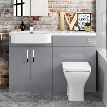 Harper Stone Grey Combination Vanity Basin and Atlanta Toilet 1200mm - Left Handed