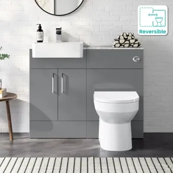 Harper Stone Grey Combination Vanity Basin with Marble Top & Miami Toilet 1000mm