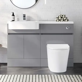 Foster Stone Grey Combination Vanity Basin and Boston Toilet 1200mm - Left Handed