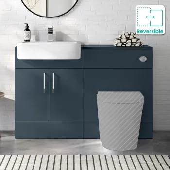 Harper Navy Blue Basin Vanity and Back To Wall Toilet Unit 1200mm - Excludes Toilet