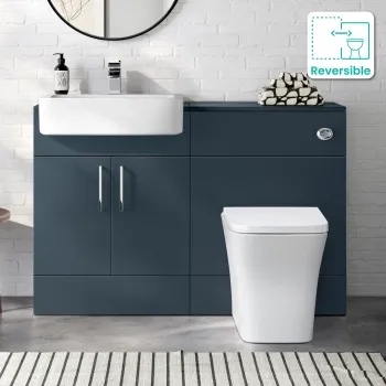 Harper Navy Blue Combination Vanity Basin and Houston Toilet 1200mm