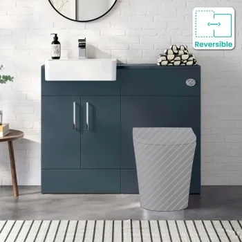 Harper Navy Blue Basin Vanity and Back To Wall Toilet Unit 1000mm - Excludes Toilet