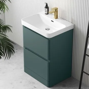 Corsica Midnight Green Basin Drawer Vanity 600mm