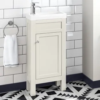Bermuda Chalk White Cloakroom Basin Vanity 400mm