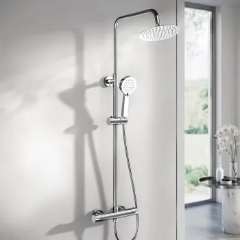 Chrome Round Thermostatic Shower