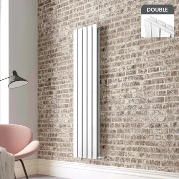 Faro White Double Flat Panel Vertical Radiator 1600x350mm