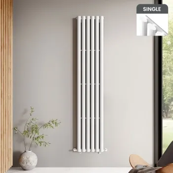 Marbella White Single Oval Panel Radiator 1800x360mm