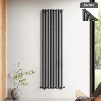Marbella Anthracite Single Oval Panel Radiator 1800x480mm