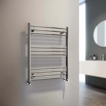 Barcelona Chrome Straight Heated Towel Rail 800x600mm