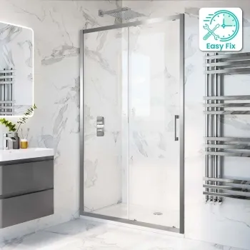 Hamburg Easy Clean 8mm Sliding Shower Door 1200mm - Easy Fix Feature