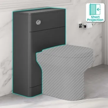 Slate Grey Slimline Back To Wall Toilet Unit 500mm