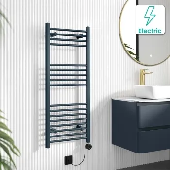 Barcelona Electric Inky Blue Straight Heated Towel Rail 1200x500mm