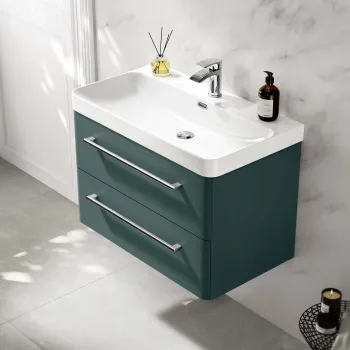 Omaha Mystic Green Wall Hung Basin Drawer Vanity 800mm