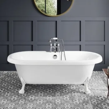 Grosvenor 1800mm Roll Top Bath - White Claw Feet