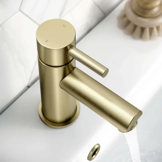 Wye Brushed Brass Basin Mixer Tap