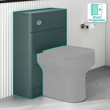 Midnight Green Slimline Back To Wall Toilet Unit 500mm