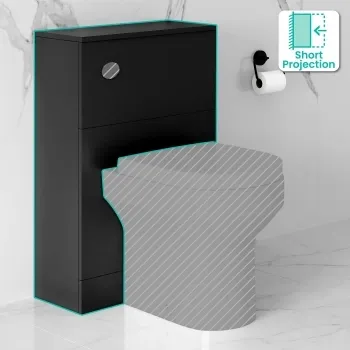 Matt Black Slimline Back To Wall Toilet Unit 500mm
