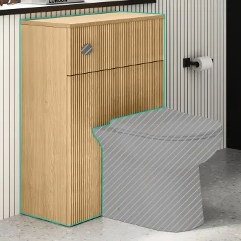 Sicily Fluted Country Oak 600 Toilet Unit