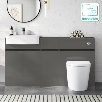 Foster Tungsten Grey Combination Vanity Basin and Boston Toilet 1500mm