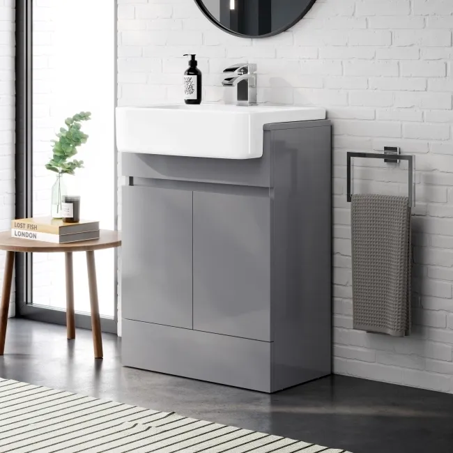 Foster Stone Grey Basin Vanity and Back To Wall Toilet Unit 1200mm
