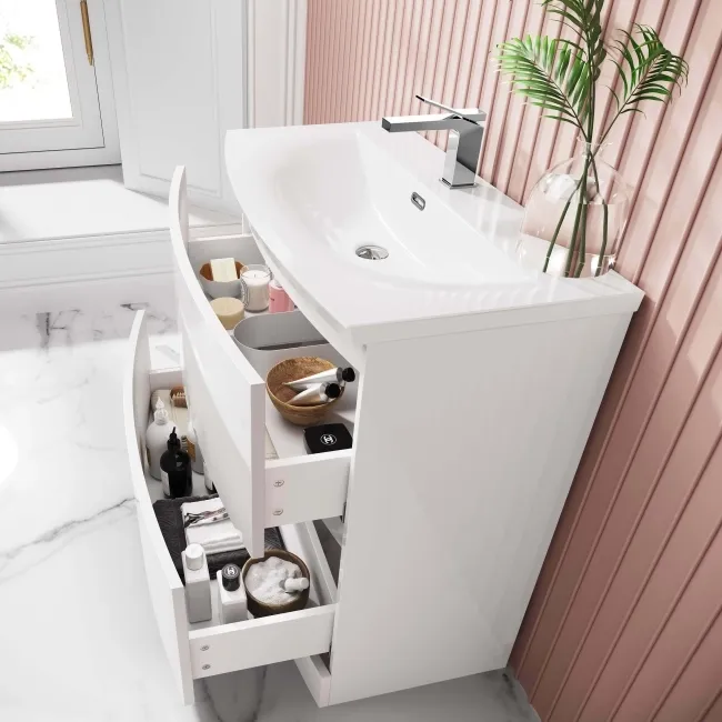 Bali Gloss White Basin Drawer Vanity 800mm