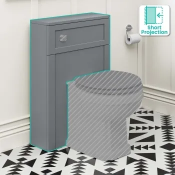 Bermuda Dove Grey Slimline Back To Wall Toilet Unit 500mm