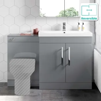 Avon Stone Grey Basin Vanity and Back To Wall Unit 1300mm