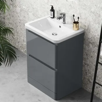 Corsica Storm Grey Basin Drawer Vanity 600mm