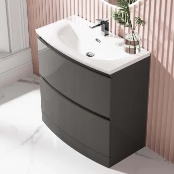 Bali Tungsten Grey Basin Drawer Vanity 800mm