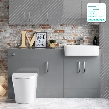 Harper Stone Grey Combination Vanity Basin and Boston Toilet 1500mm