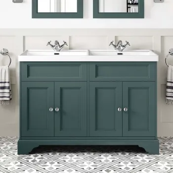 Lucia Midnight Green Double Basin Vanity 1200mm