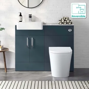 Harper Navy Blue Combination Vanity Basin with Marble Top & Tucson Toilet 1000mm
