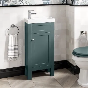 Bermuda Midnight Green Cloakroom Basin Vanity 400mm