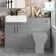 Harper Stone Grey Basin Vanity and Back To Wall Toilet Unit 1200mm - Black Accents