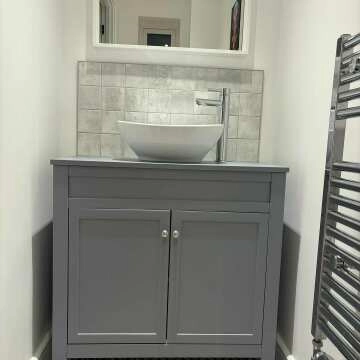 Bermuda Dove Grey Vanity With Oval Counter Top Basin 800mm