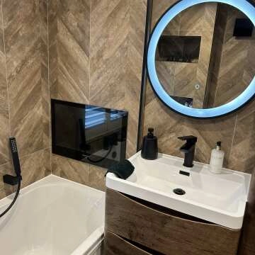 Mollie Black Framed Round Illuminated LED Mirror 600mm