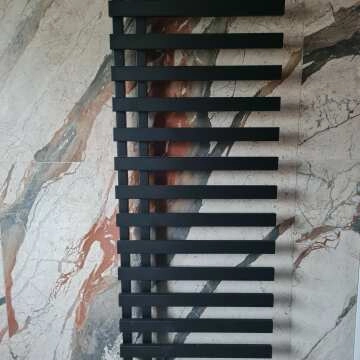Palermo Matt Black Designer Heated Towel Rail 1600x600mm