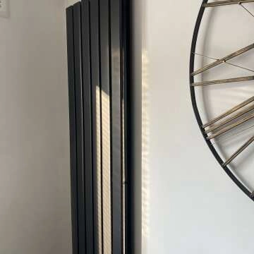 Faro Matt Black Double Flat Panel Vertical Radiator 1600x420mm