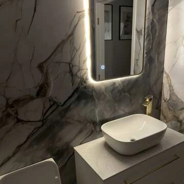 Mila Brushed Brass Backlit llluminated LED Mirror 700x500mm