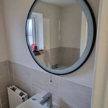 Mollie Battery Operated Black Framed Illuminated LED Mirror 800mm