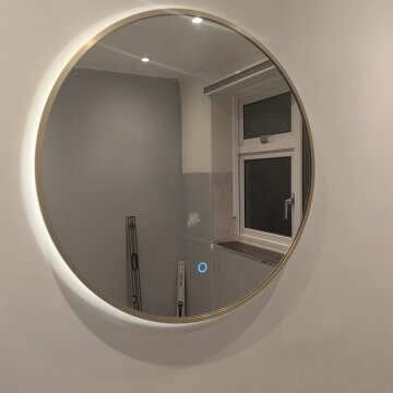 Delilah Brushed Brass Round Backlit Illuminated LED Mirror 600mm