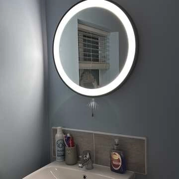 Mollie Battery Operated Black Framed Illuminated LED Mirror 600mm